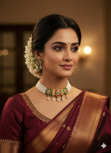 Traditional Polki Style Pearl Choker