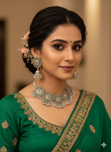 Oxidized Silver Choker Set with Jhumka Earrings