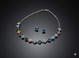 Multi-Color Square Stone Choker Set