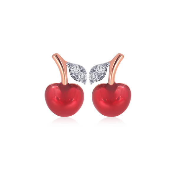 Rosy Cherry Kids Diamond Studs