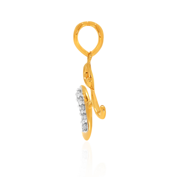 Yellow Gold H Alphabet Diamond