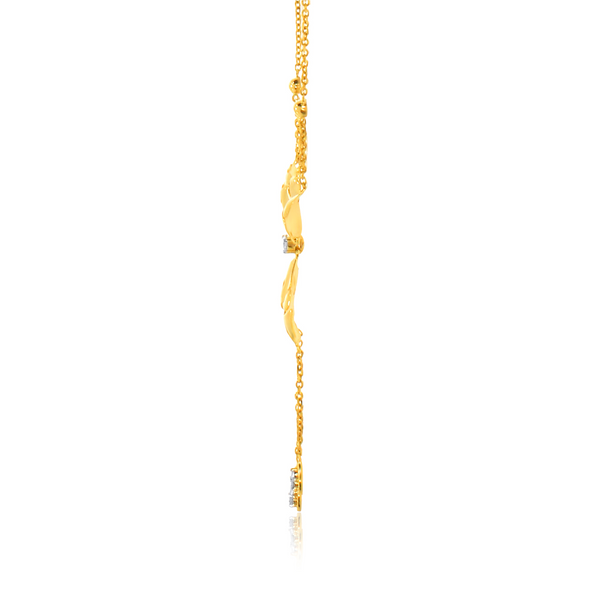 Wild Leafy Trio Diamond Necklace