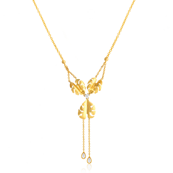 Wild Leafy Trio Diamond Necklace