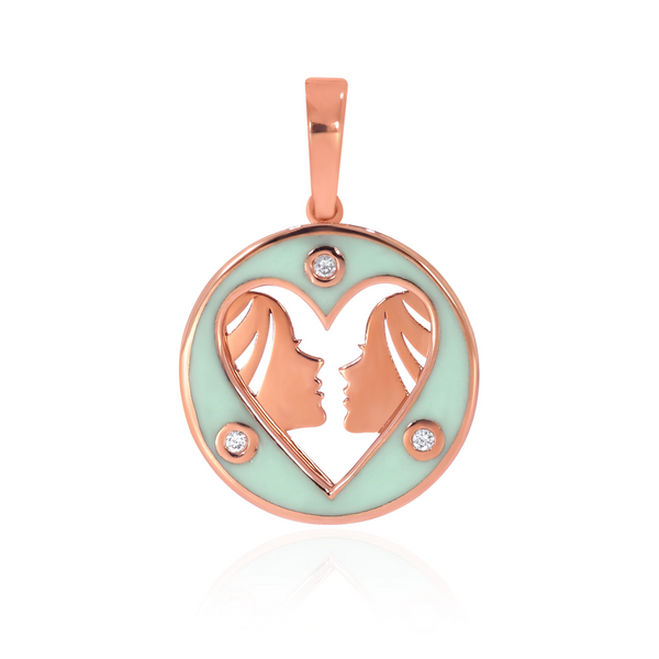 Gemini Heart Twin Diamond Pendant