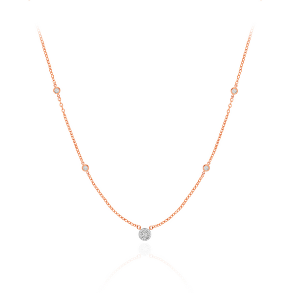 Delicate Glimmer Diamond Gold Necklace