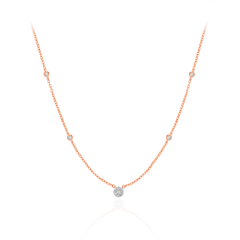 Delicate Glimmer Diamond Gold Necklace