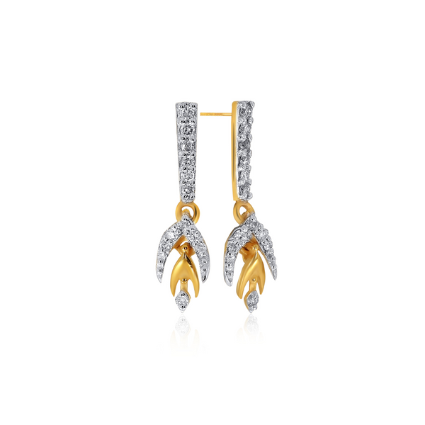 Dazzling Bud Diamond Drop Earrings