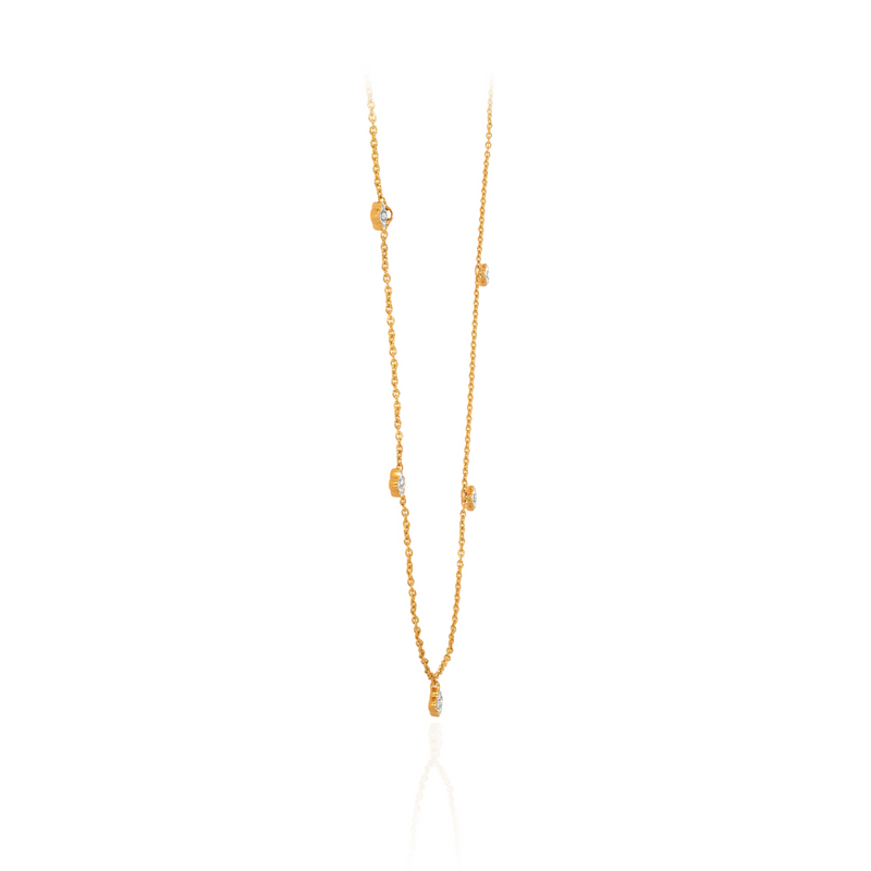 Cloverlight Station Diamond Gold Necklace