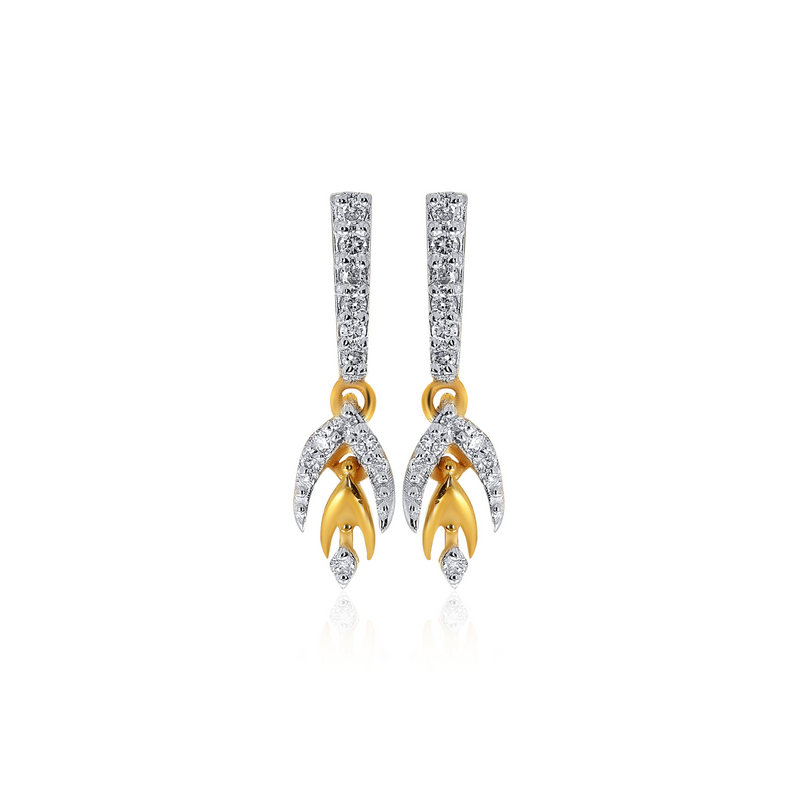 Dazzling Bud Diamond Drop Earrings