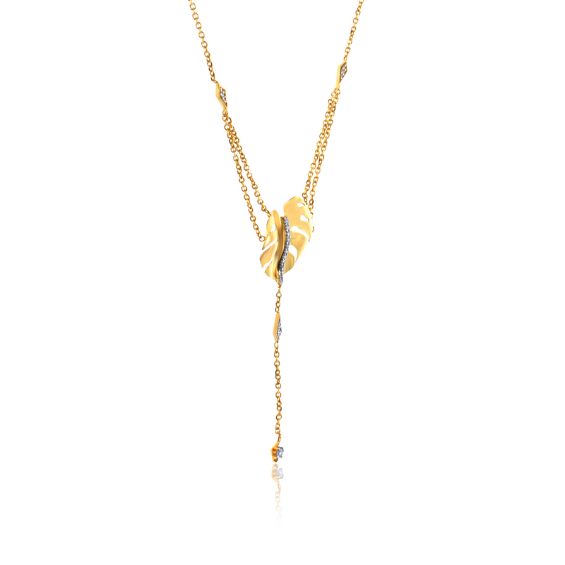 Solo Monstera Stunner Diamond Necklace