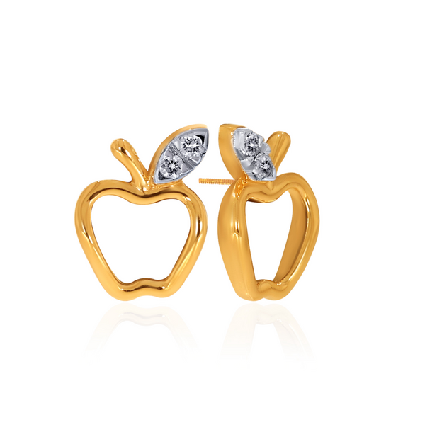 Yellow Gold Kids Diamond Studs Earrings