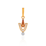 Vishnu Namam Enamel Diamond Pendant