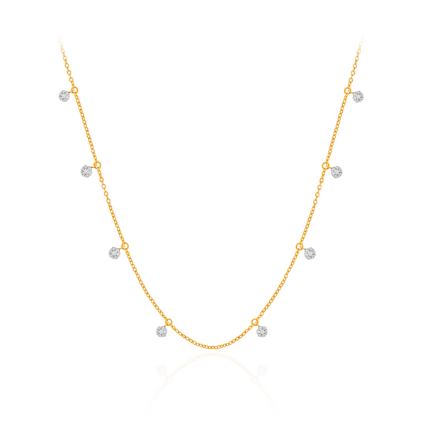 Sleek Spark Diamond Gold Necklace