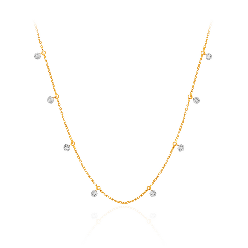 Sleek Spark Diamond Gold Necklace