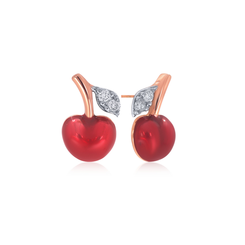 Rosy Cherry Kids Diamond Studs
