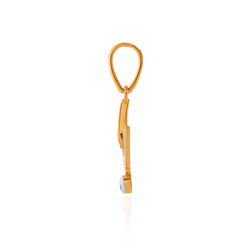 Vishnu Namam Enamel Diamond Pendant