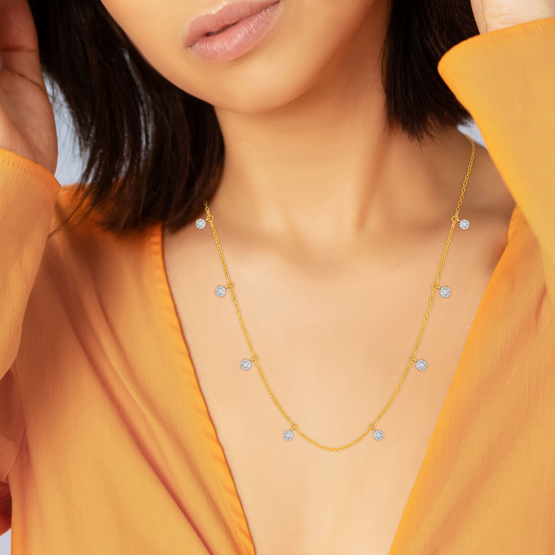 Sleek Spark Diamond Gold Necklace