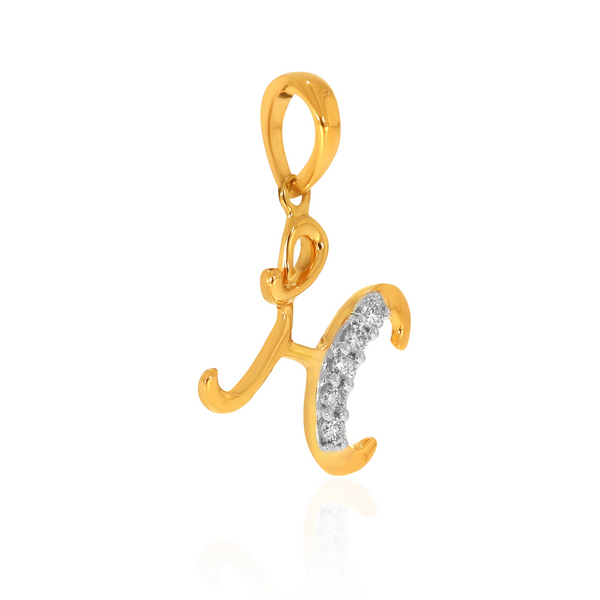 Yellow Gold H Alphabet Diamond