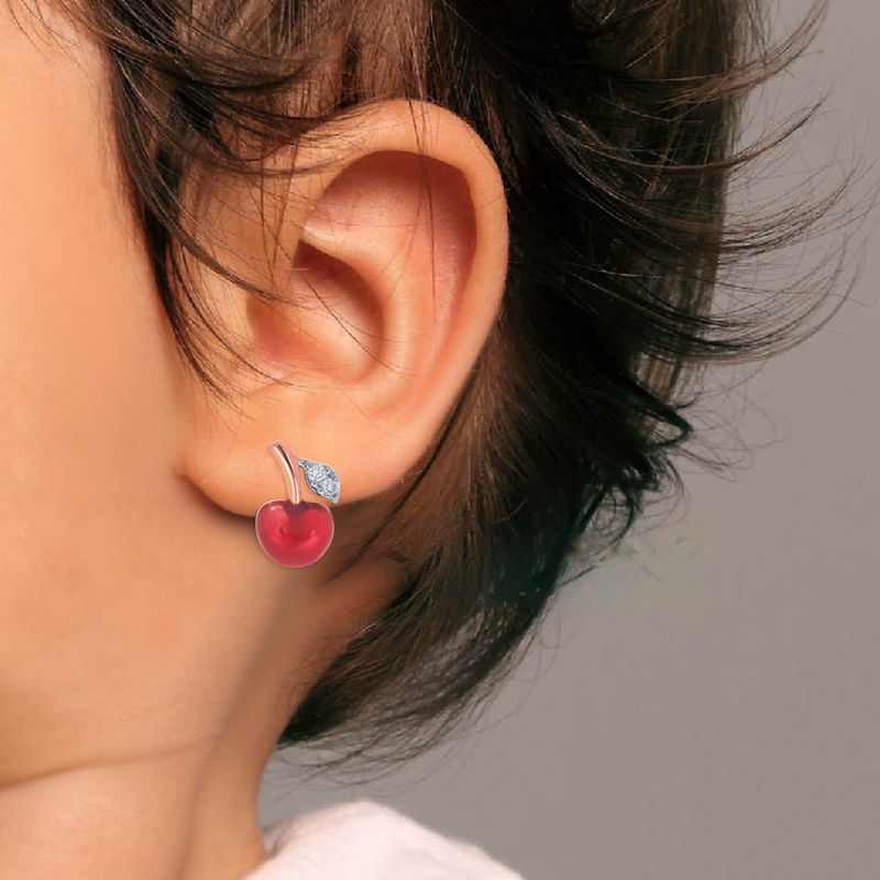 Rosy Cherry Kids Diamond Studs