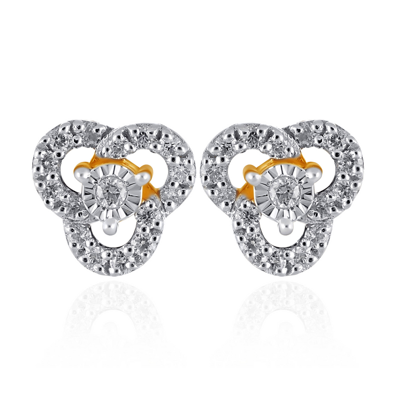 Radiant Tri-Petal Diamond Studs