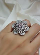 Blushing Petal Cluster Ring