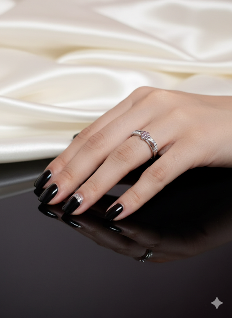 Petite Pink Blossom Ring