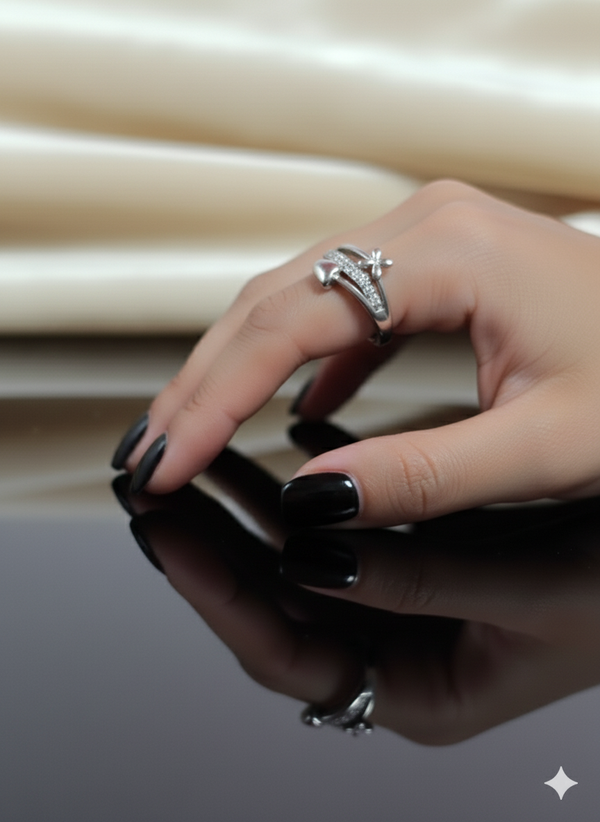 Heart divert star Ring