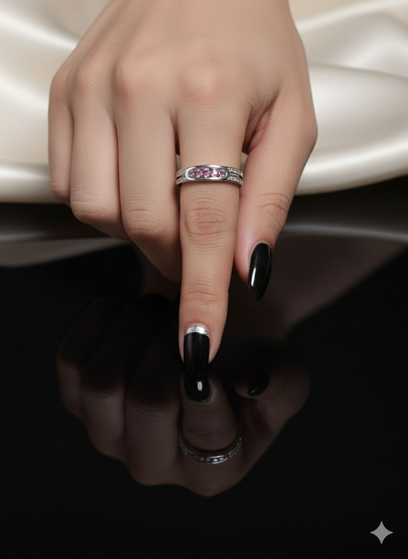 Pink Gem Arch ring